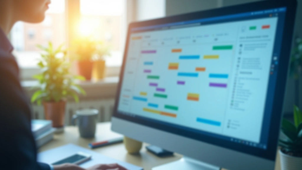 Calendario digital pe monitor cu marcaje și sincronizare automată de la agent AI